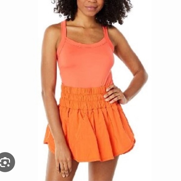 Free People Pants - Free People Movement Way Home Skortsie S Orange Morning Burst Dress Athletic